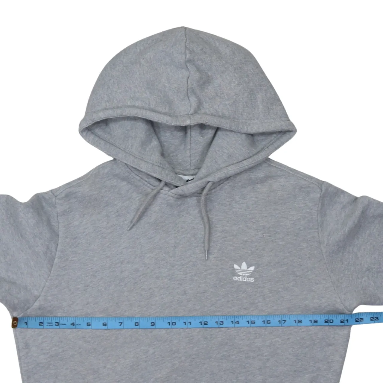 Adidas Grey Hoodie Men’s Medium Trefoil Embroidered Logo Drawstring Pullover Sweatshirt sold by Vintage Club product image thumbnail 5