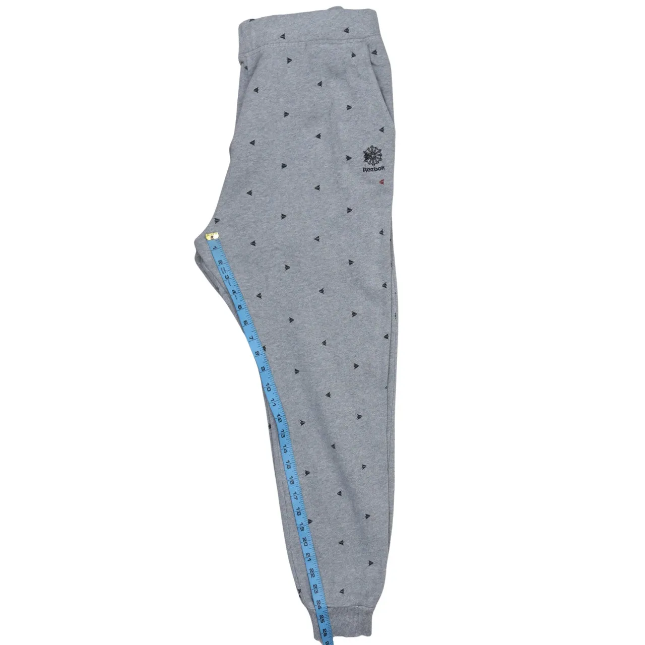 Reebok Light Grey Joggers Women’s Medium All Over Logo Print Elasticated Cuffs Sweatpants sold by Vintage Club product image thumbnail 5