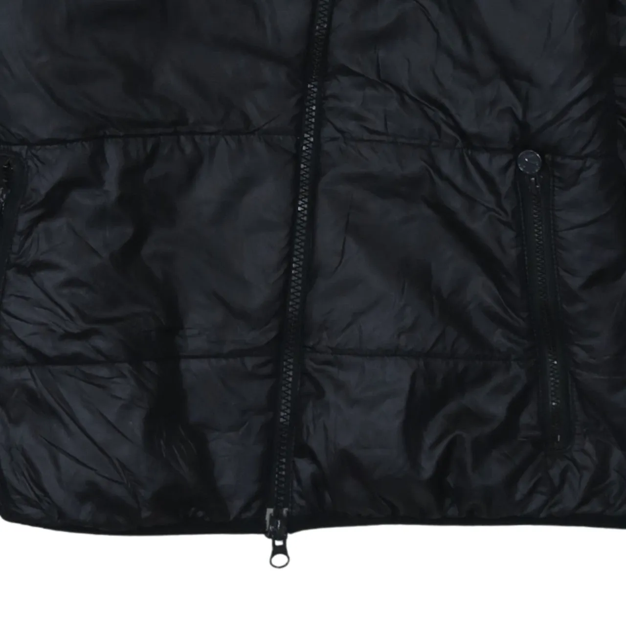 Puma Black Hooded Puffer Jacket Women's Medium Pink Lining Zip Pockets Outerwear Coat sold by Vintage Club product image thumbnail 4