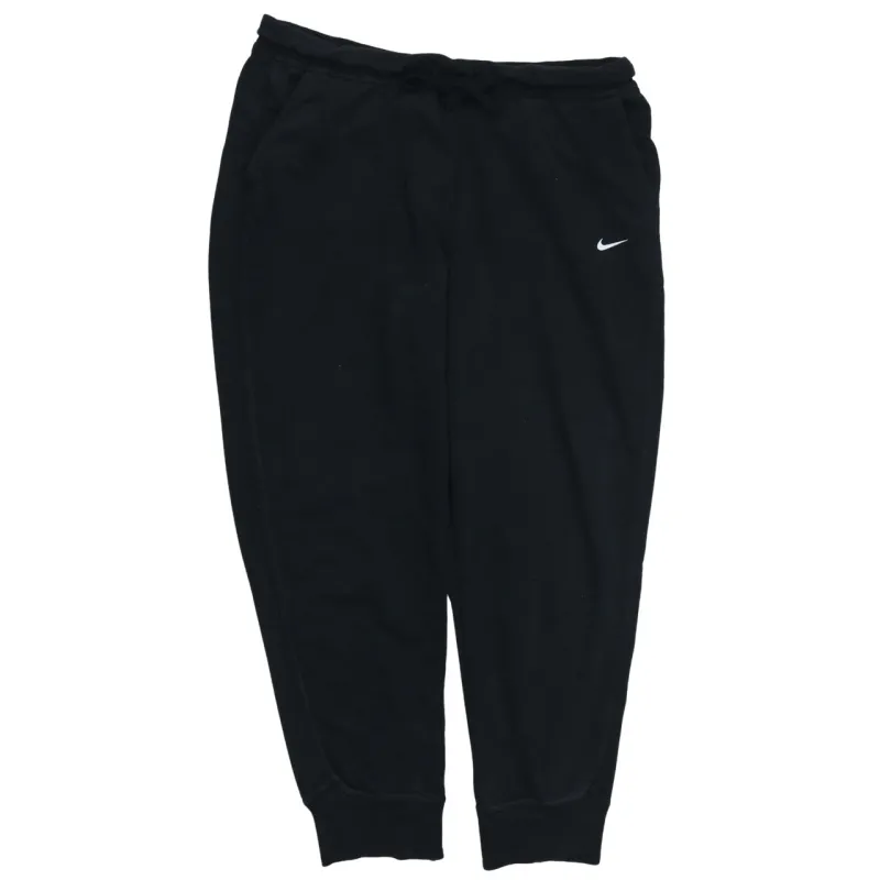 Nike Black Joggers Sweatpants Men's Large Embroidered Swoosh Cuffed Hem Drawstring Waist made by Nike