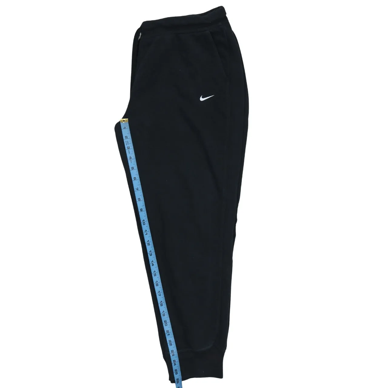 Nike Black Joggers Sweatpants Men's Large Embroidered Swoosh Cuffed Hem Drawstring Waist sold by Vintage Club product image thumbnail 5