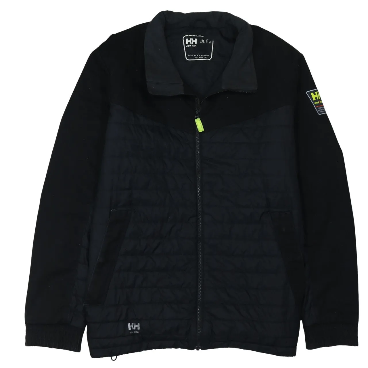 Helly Hansen Black Padded Jacket Women's 3XL Full Zip Quilted Panels Logo Arm Outerwear sold by Vintage Club