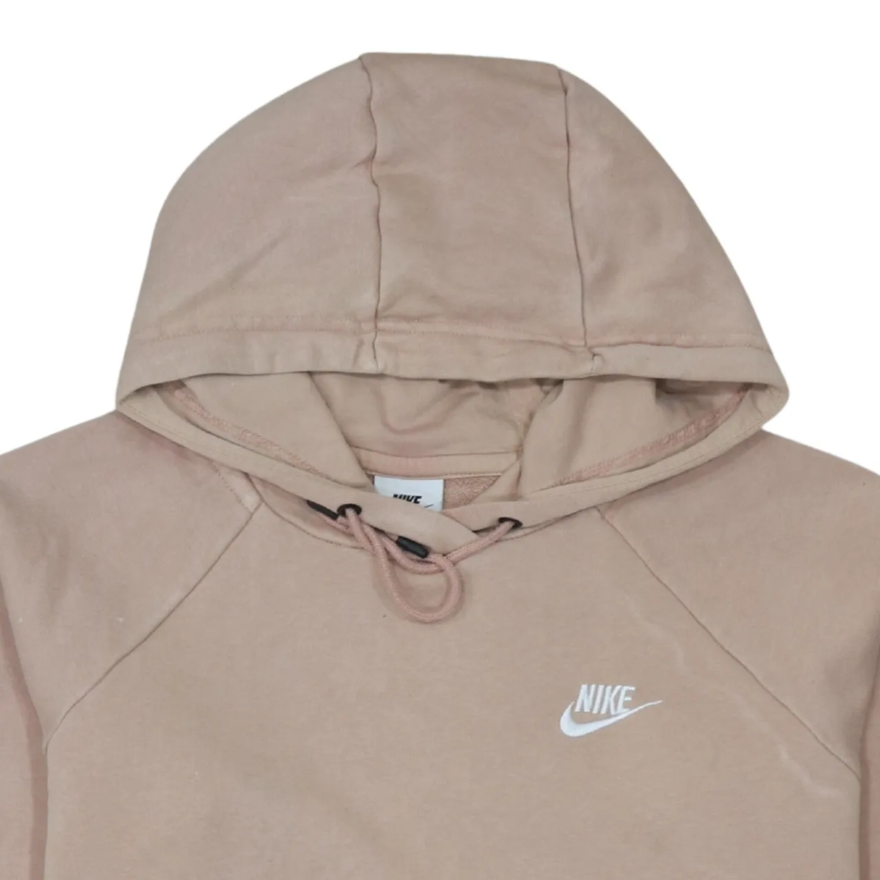 Nike Beige Pink Hoodie Women’s Medium Printed Swoosh Logo Front Pocket Pullover Sweatshirt sold by Vintage Club product image thumbnail 3