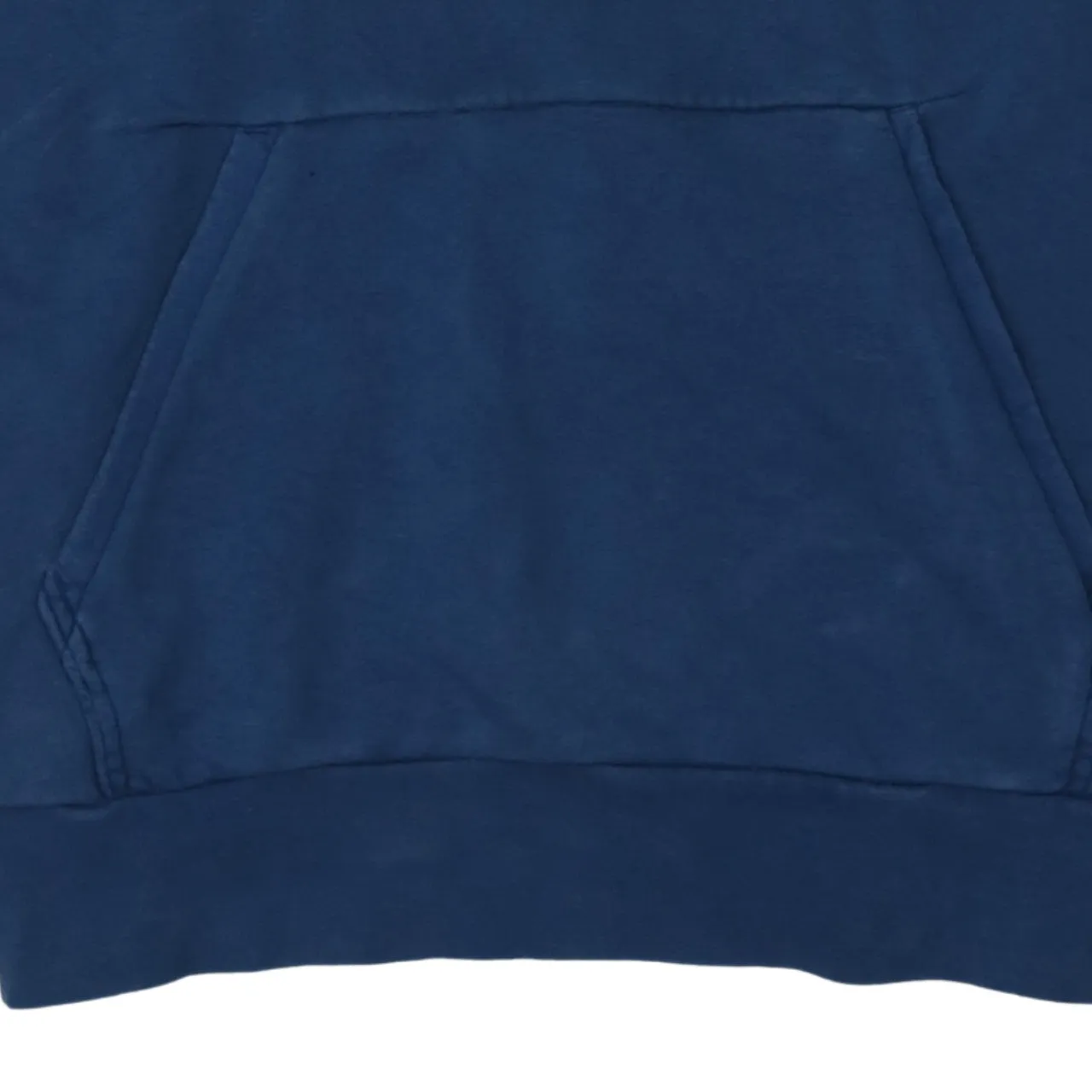 Adidas Navy Blue Hoodie Women’s Large Printed Athletics Logo Front Pouch Pullover Sweatshirt sold by Vintage Club product image thumbnail 4