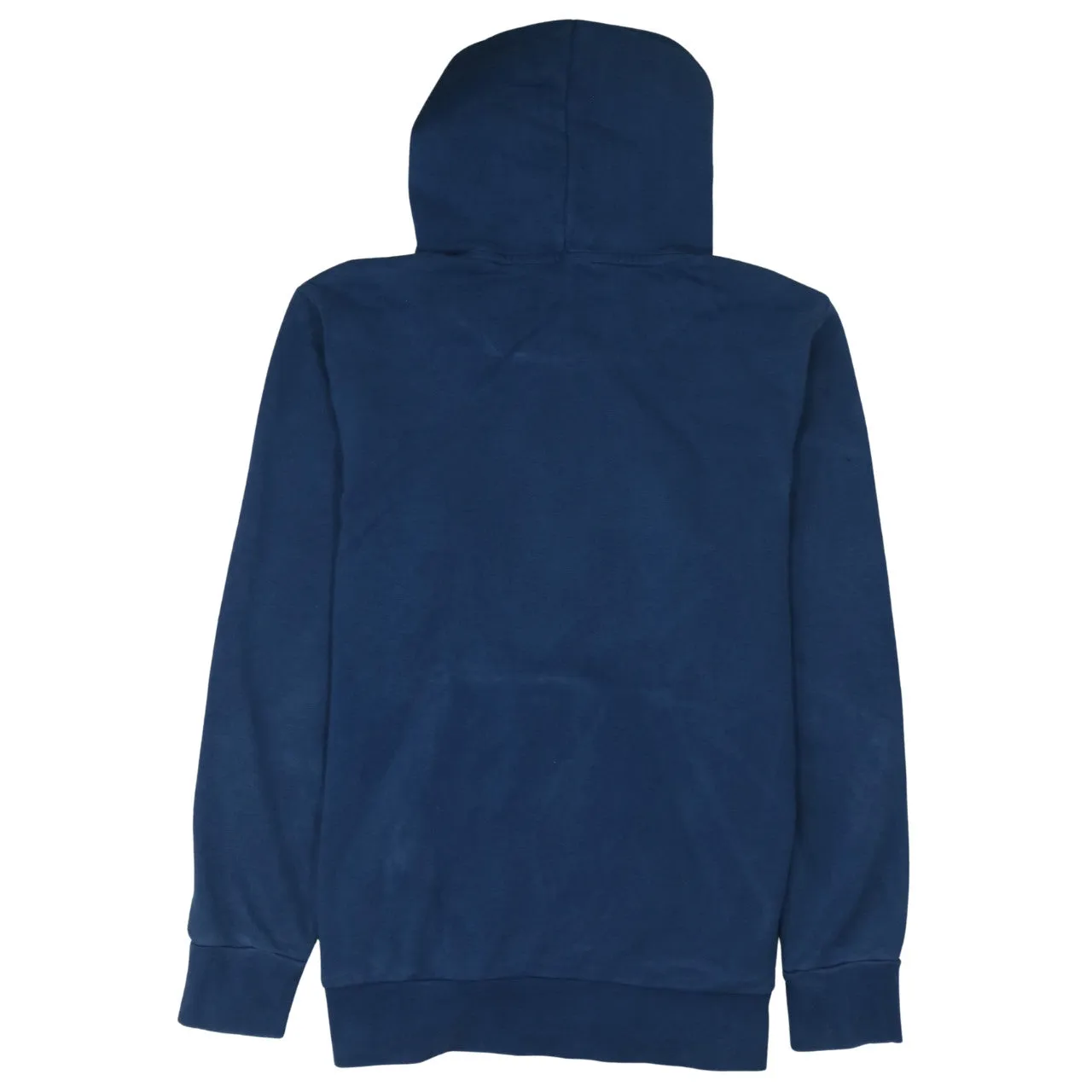 Adidas Navy Blue Hoodie Women’s Large Printed Athletics Logo Front Pouch Pullover Sweatshirt sold by Vintage Club product image thumbnail 2
