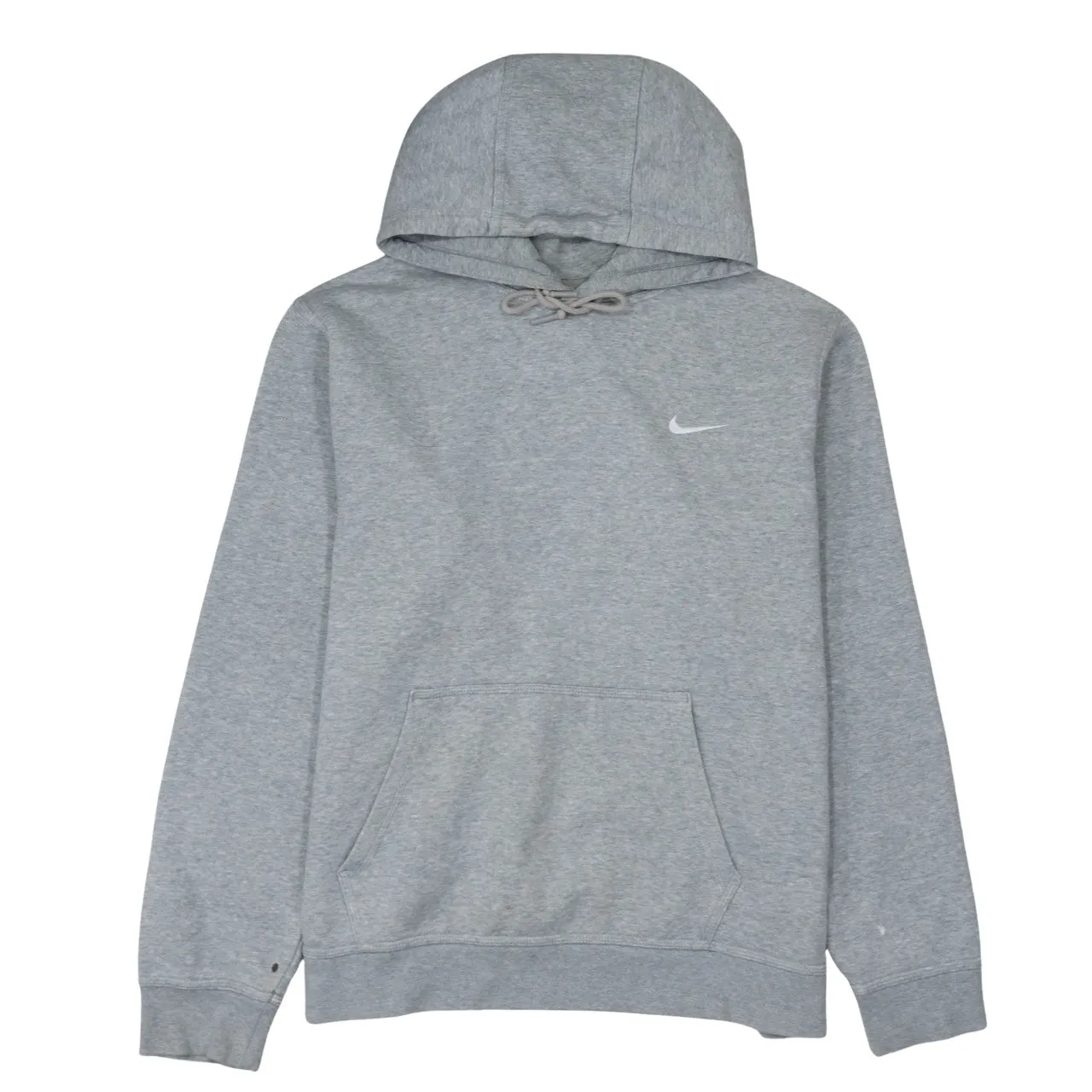Nike Grey Hoodie Women’s XLarge Embroidered Swoosh Drawstring Hood Front Pocket Sweatshirt sold by Vintage Club