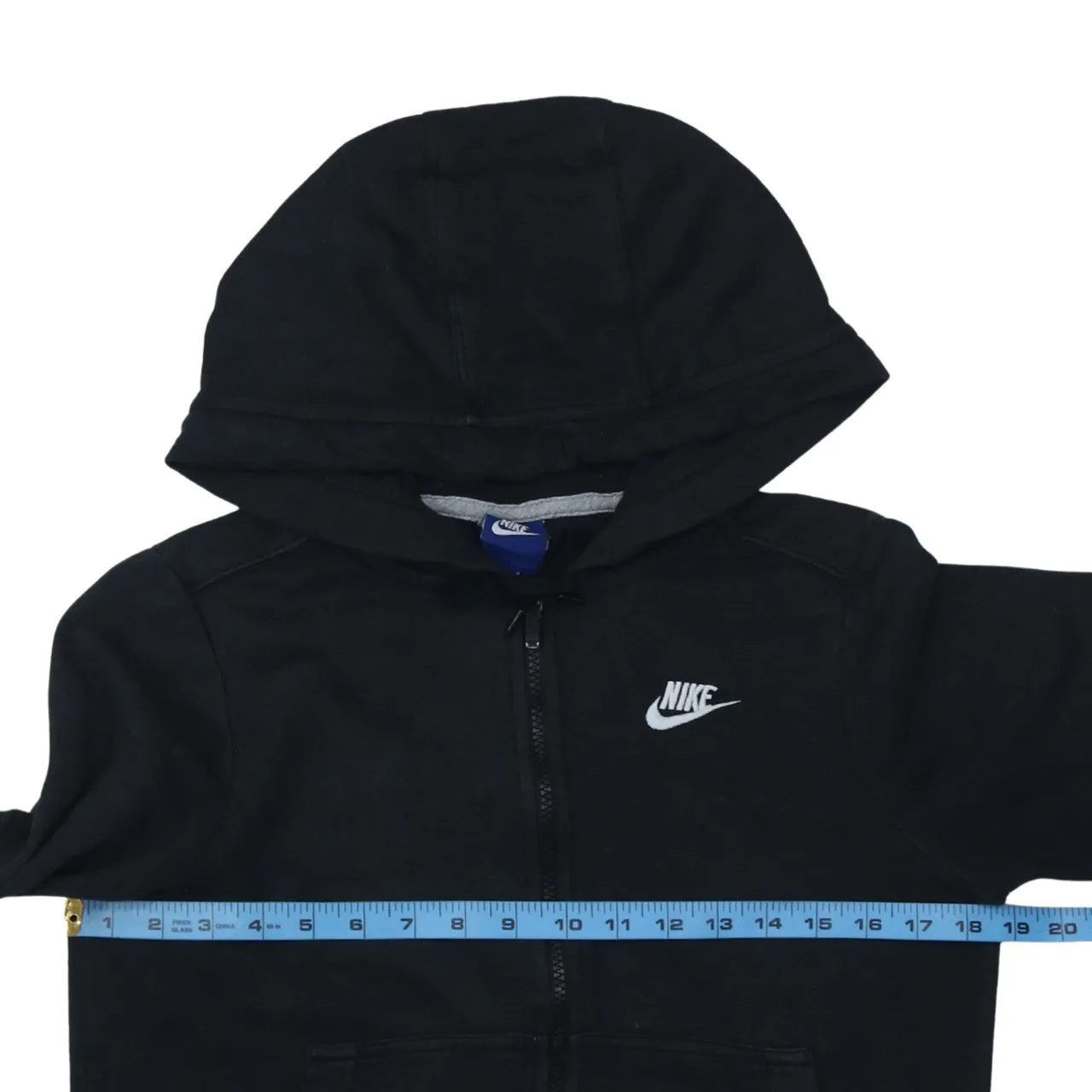 Nike Black Full Zip Hoodie Women’s XSmall Embroidered Swoosh Split Pockets Sweatshirt sold by Vintage Club product image thumbnail 5