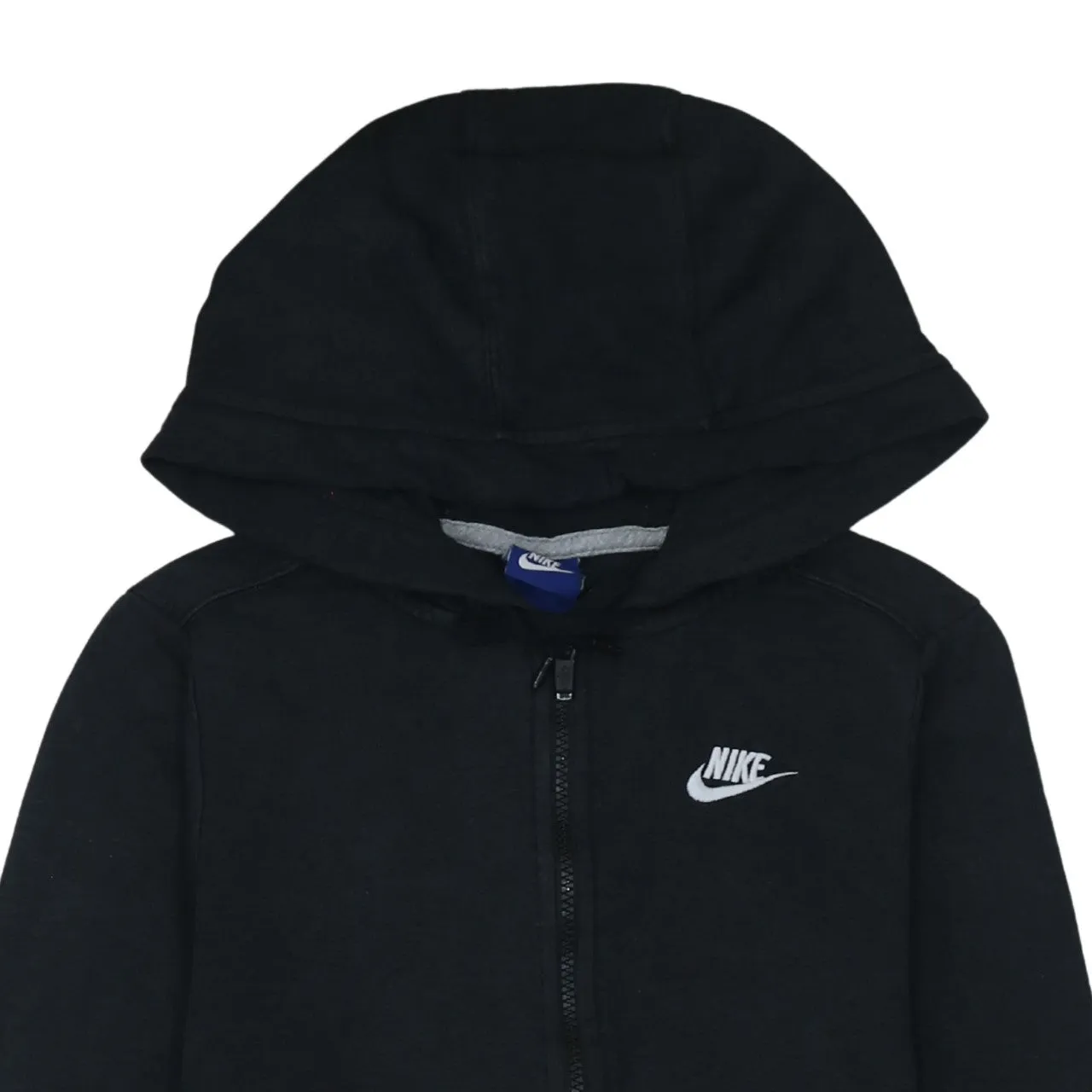 Nike Black Full Zip Hoodie Women’s XSmall Embroidered Swoosh Split Pockets Sweatshirt sold by Vintage Club product image thumbnail 3