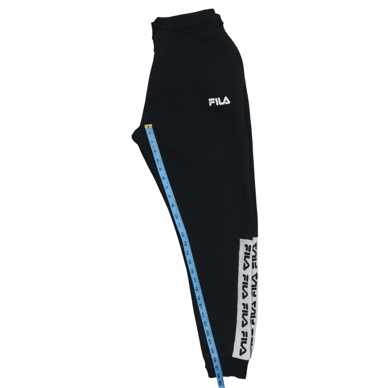 Fila Black Joggers Sweatpants Men's Medium Printed Logo Side Stripe Cuffed Bottoms sold by Vintage Club product image thumbnail 5