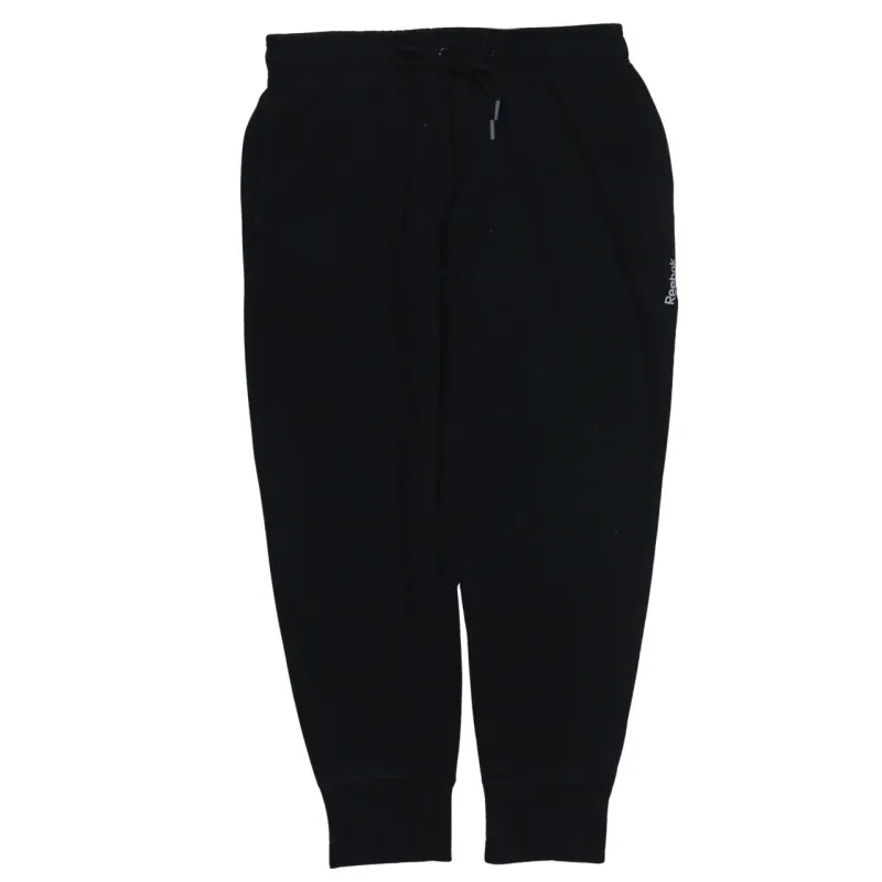 Reebok Black Joggers Men’s Medium Embroidered Logo Drawstring Waist Cuffed Sweatpants sold by Vintage Club