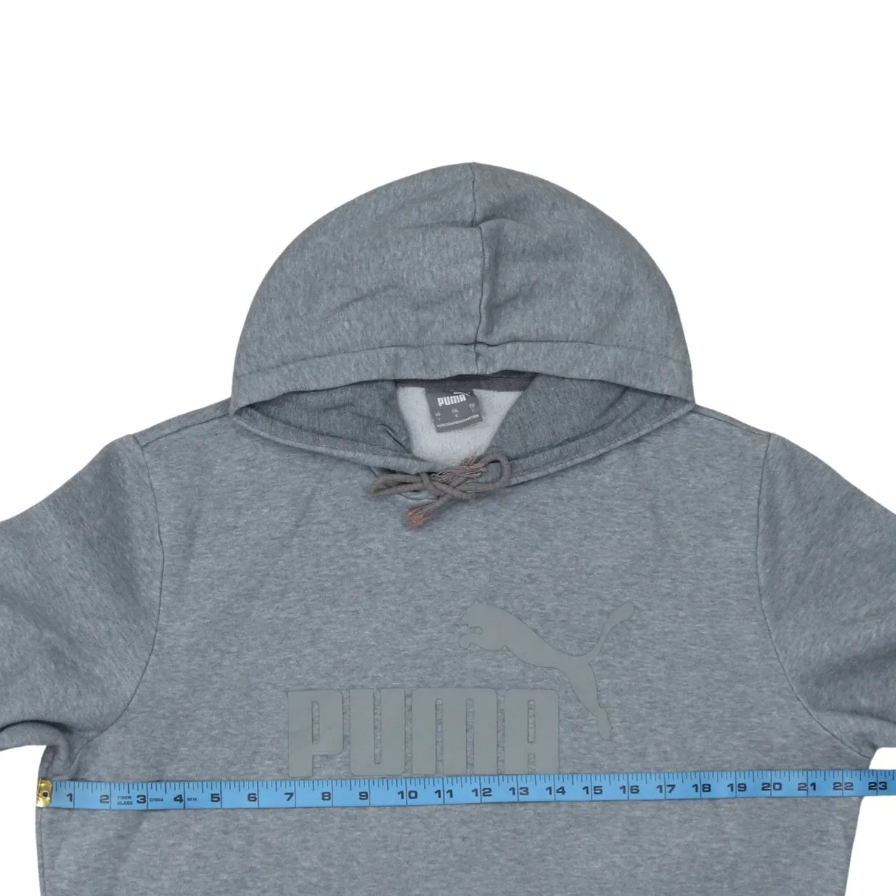 Puma Grey Hoodie Men's Large Printed Chest Logo Drawstring Hood Front Pocket Sweatshirt sold by Vintage Club product image thumbnail 5