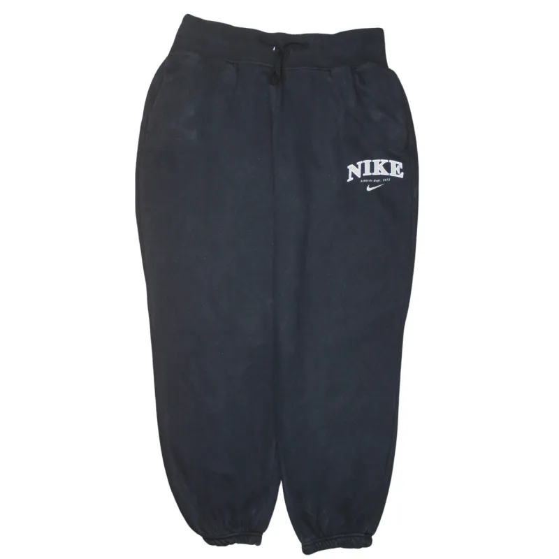 Nike Black Joggers Sweatpants Men's Medium Embroidered Logo Elastic Cuffs Drawstring Waist made by Nike