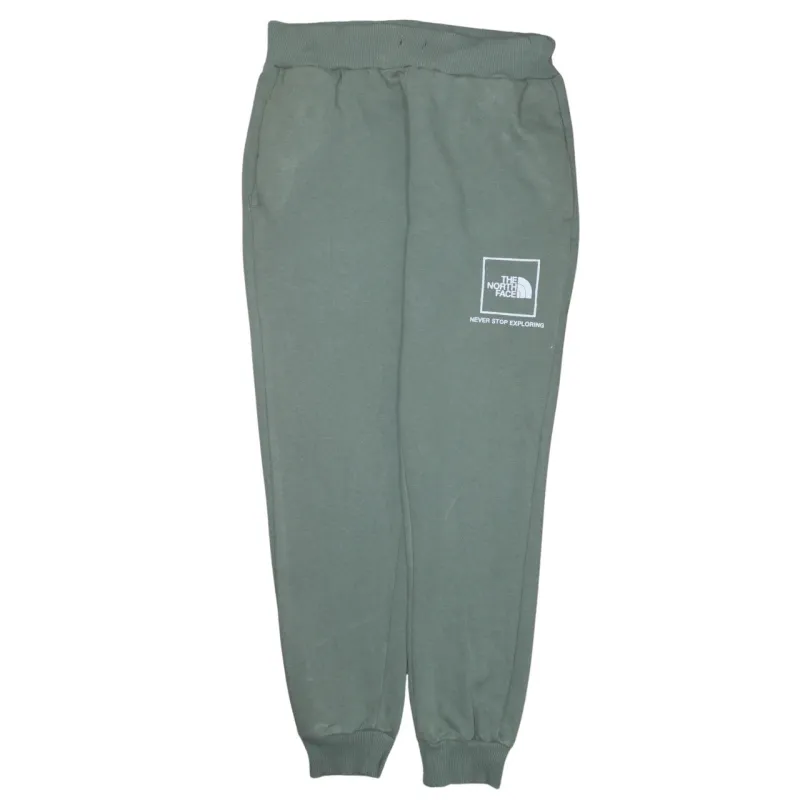 The North Face Sage Green Joggers Women’s Medium Printed Logo Fleece Lined Sweatpants sold by Vintage Club
