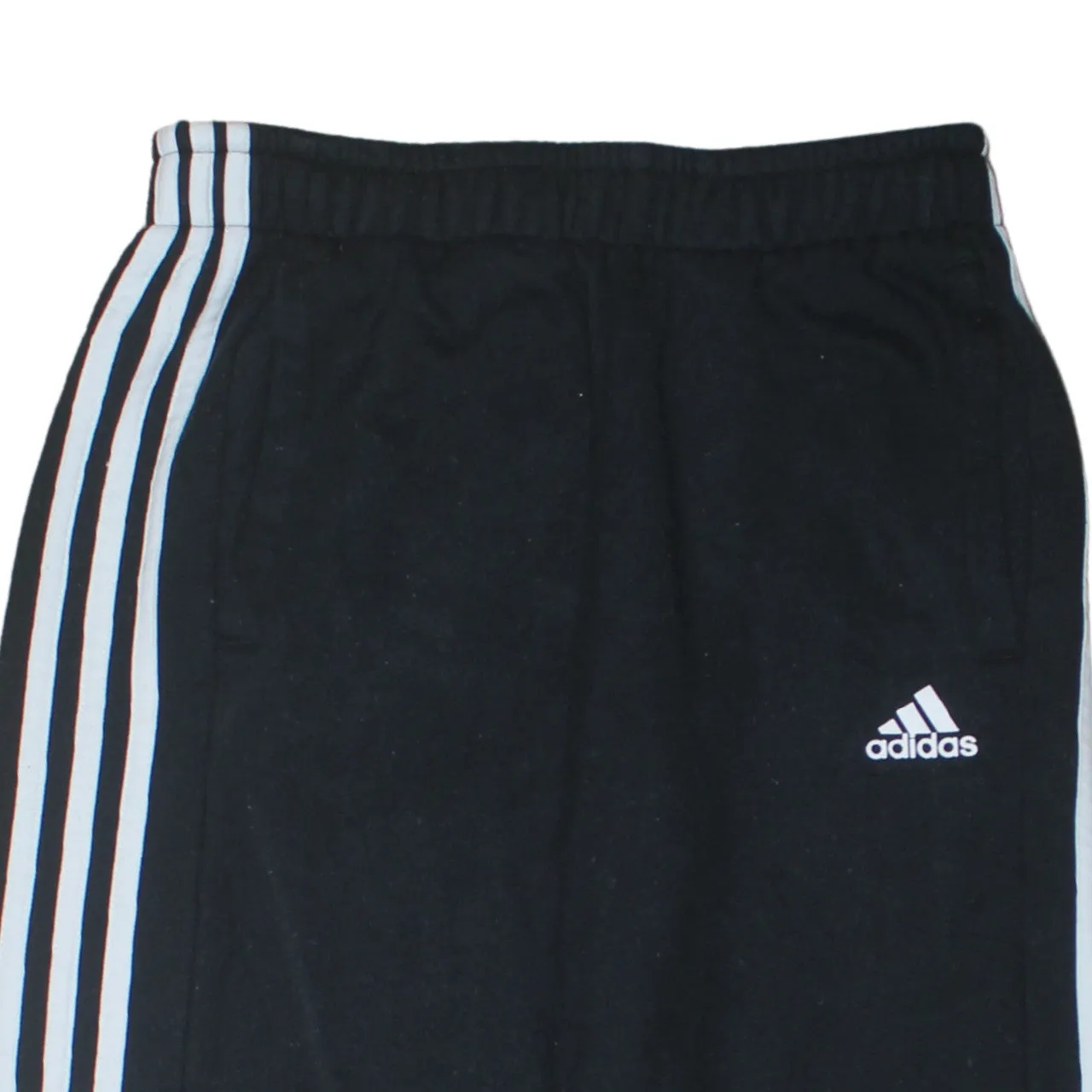 Adidas Black Joggers Men's Small Three Stripe Sides Embroidered Logo Fleece Sweatpants sold by Vintage Club product image thumbnail 3
