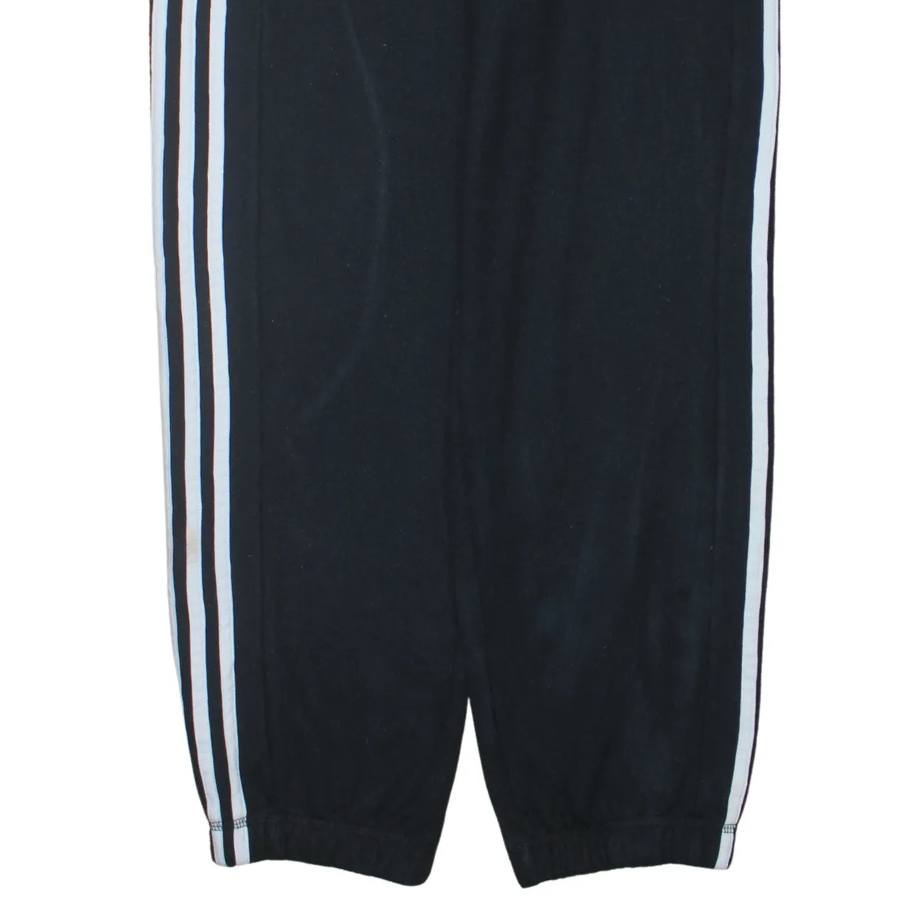 Adidas Black Joggers Men's Small Three Stripe Sides Embroidered Logo Fleece Sweatpants sold by Vintage Club product image thumbnail 4