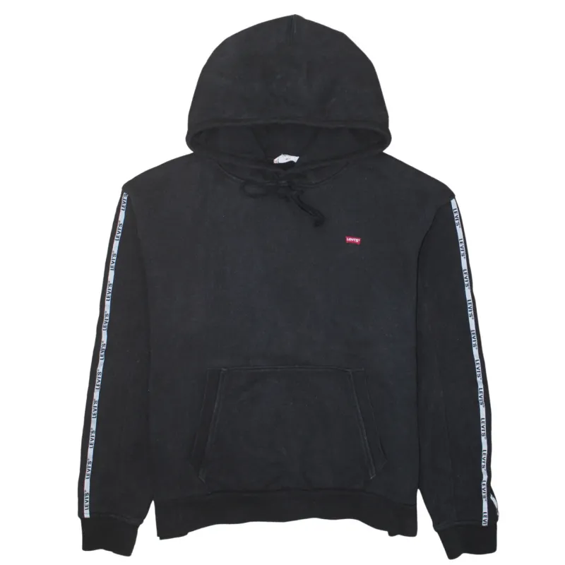 Levi's Black Hoodie Men's Medium Tape Sleeve Embroidered Logo Pullover Sweatshirt sold by Vintage Club