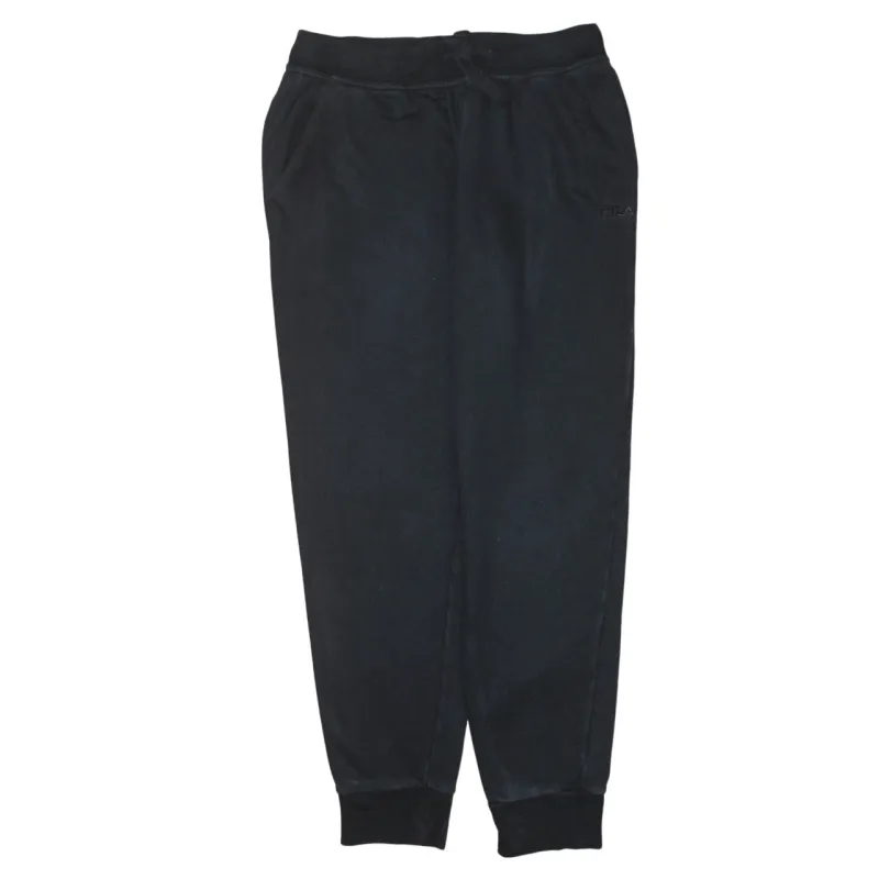 Fila Black Joggers Sweatpants Men’s Small Drawstring Waist Cuffed Ankles Subtle Logo made by Fila