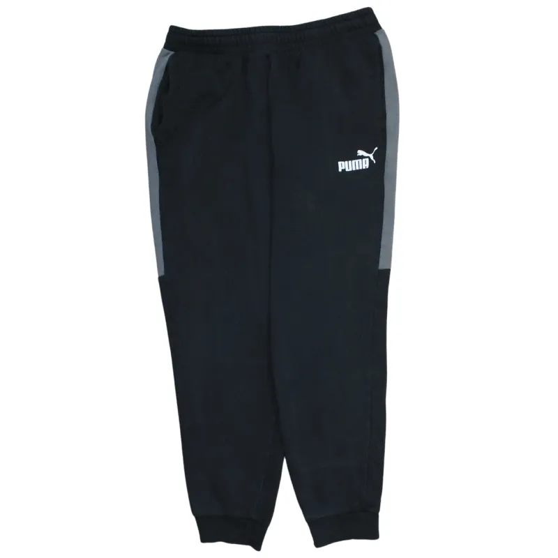 Puma Black Joggers Men's Large Printed Logo Grey Side Panels Cuffed Sweatpants sold by Vintage Club