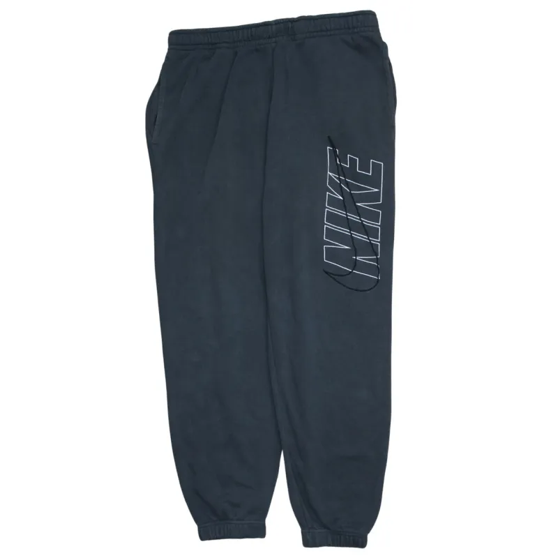 Nike Dark Grey Joggers Men’s Large Elasticated Cuffs Bold Printed Leg Logo Sweatpants sold by Vintage Club