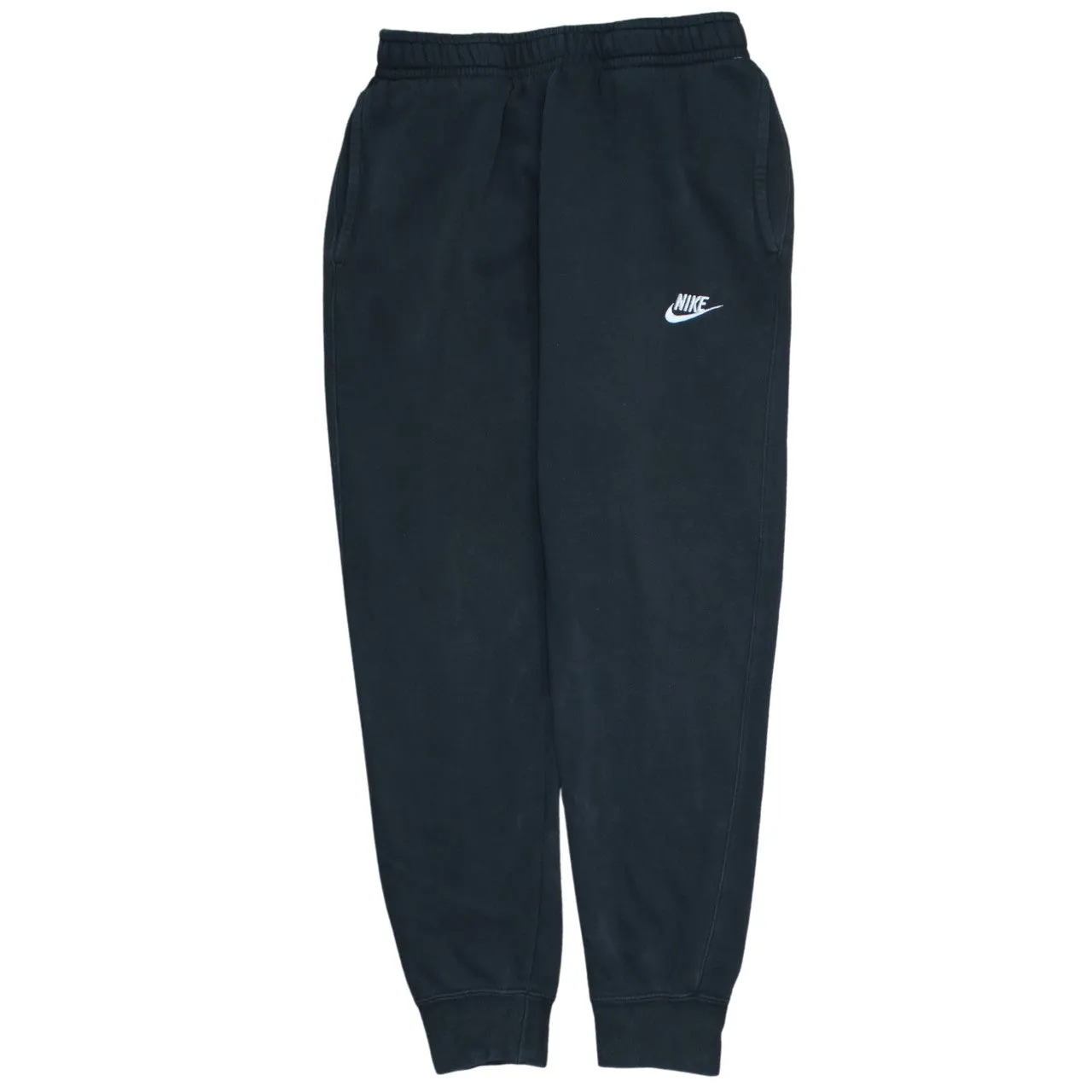 Nike Black Joggers Men’s Small Embroidered Swoosh Logo Elastic Waist Cuffed Sweatpants sold by Vintage Club
