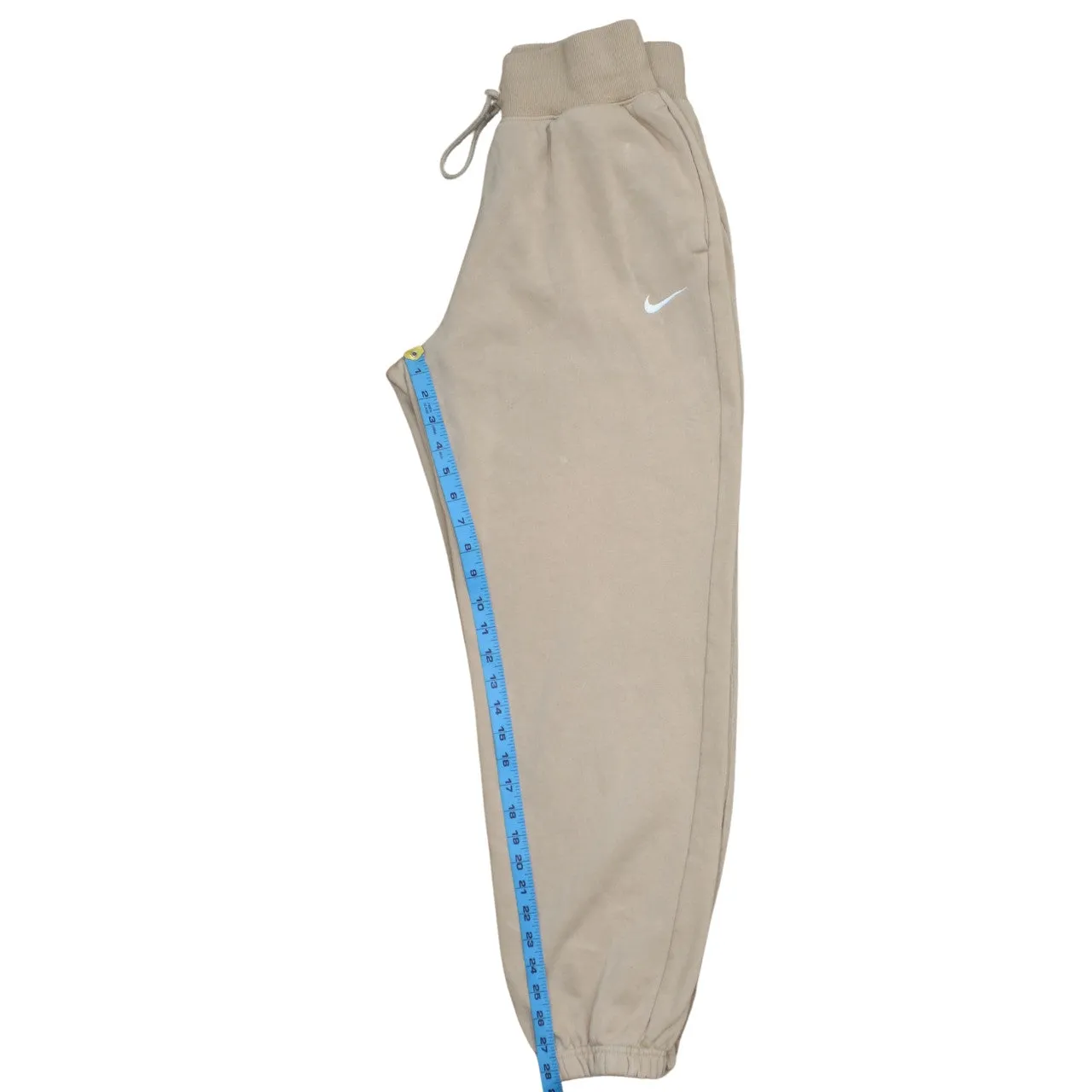 Nike Beige Cream Joggers Men’s Small Embroidered Swoosh Elasticated Cuffs Fleece Sweatpants sold by Vintage Club product image thumbnail 5