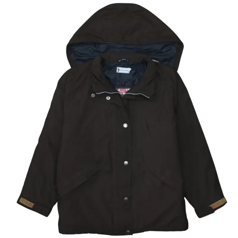 Sergio Tacchini Dark Brown Hooded Jacket Men’s Large Padded Zip Snap Pockets Outerwear Coat sold by Vintage Club