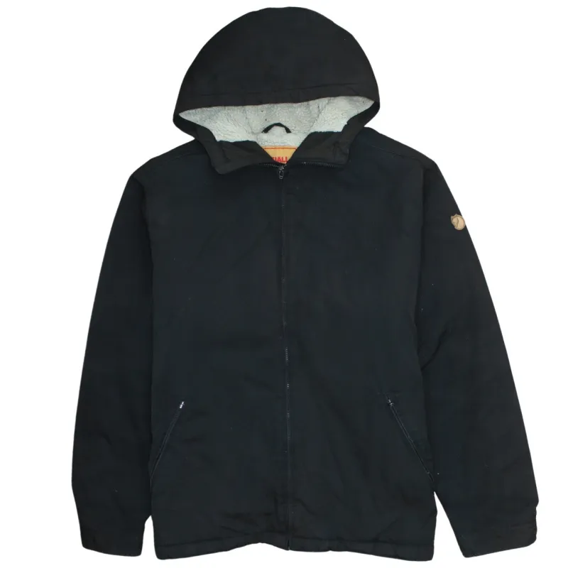 Fjallraven Black Hooded Jacket Men's XLarge Zip Pockets Fleece Lined Winter Coat sold by Vintage Club