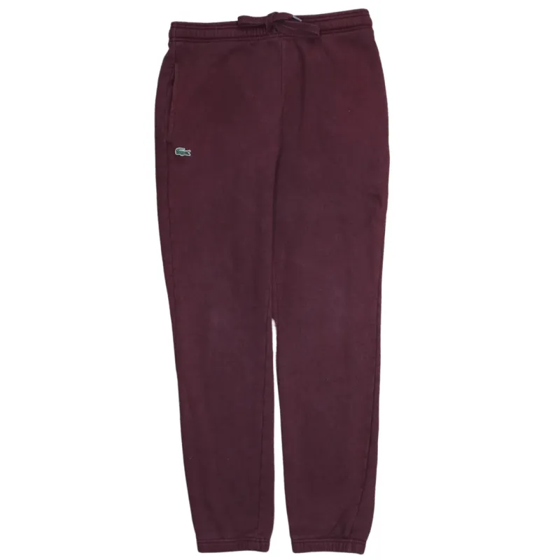 Lacoste Burgundy Red Joggers Men’s Medium Embroidered Croc Logo Elastic Cuff Sweatpants made by Lacoste