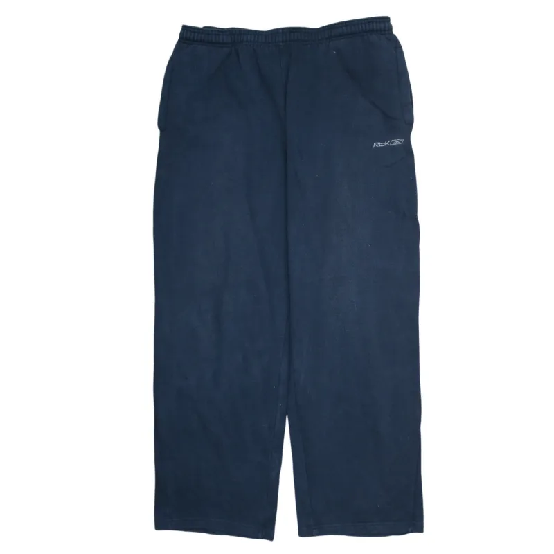 Reebok Navy Blue Joggers Men’s 34 Embroidered Logo Elastic Waist Fleece Track Pants made by Reebok