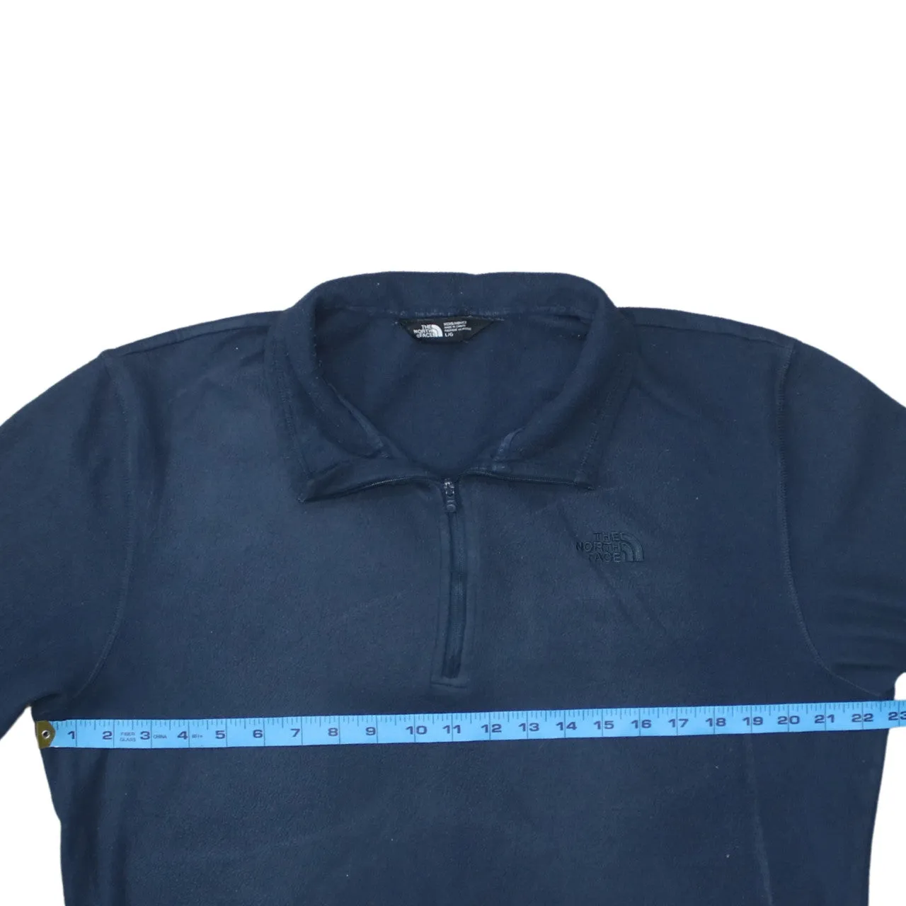 The North Face Navy Blue Fleece Jumper Men’s Large Quarter Zip Embroidered Logo Pullover Top sold by Vintage Club product image thumbnail 5