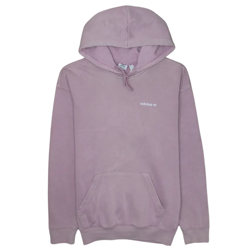 Adidas Mauve Pink Hoodie Women’s XSmall Printed Logo Front Pocket Pullover Sweatshirt sold by Vintage Club