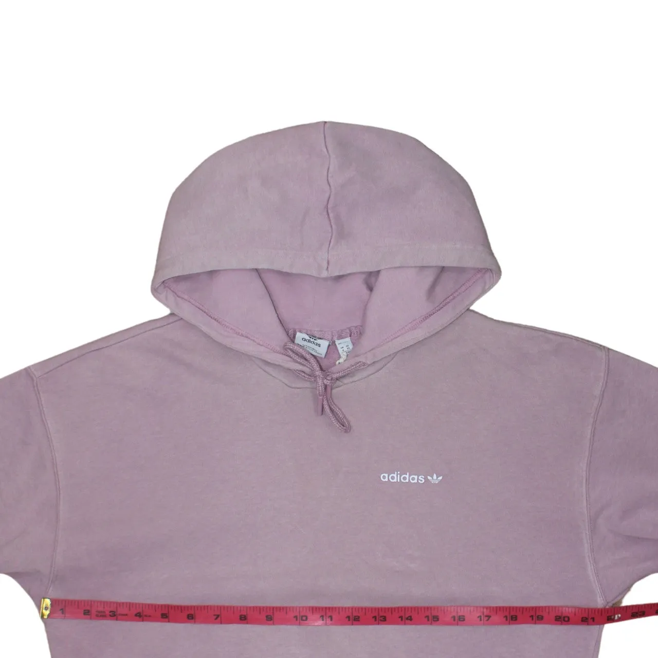 Adidas Mauve Pink Hoodie Women’s XSmall Printed Logo Front Pocket Pullover Sweatshirt sold by Vintage Club product image thumbnail 5
