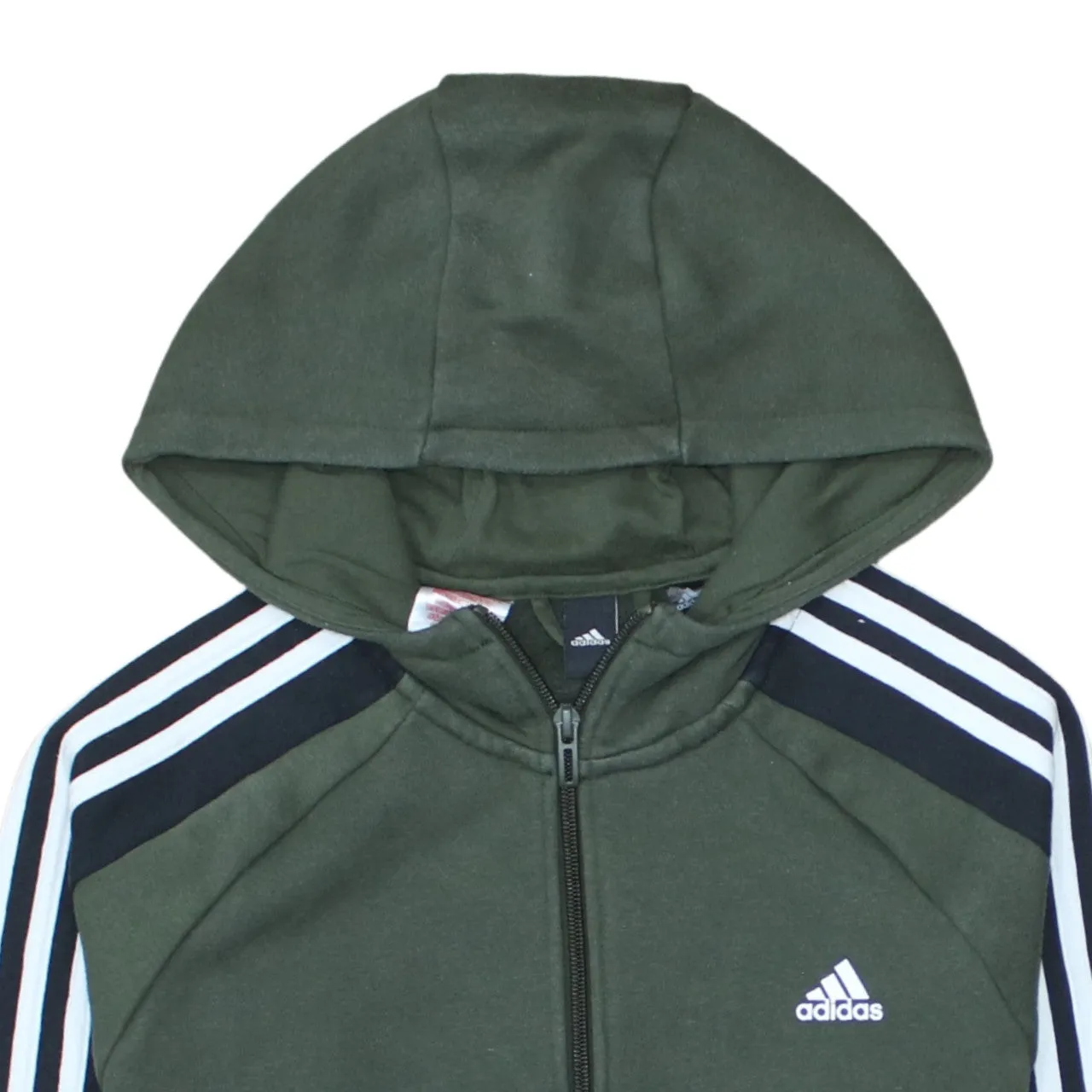 Adidas Dark Green Full Zip Hoodie Women’s XLarge Embroidered Logo Three Stripe Sleeves Sweatshirt sold by Vintage Club product image thumbnail 3