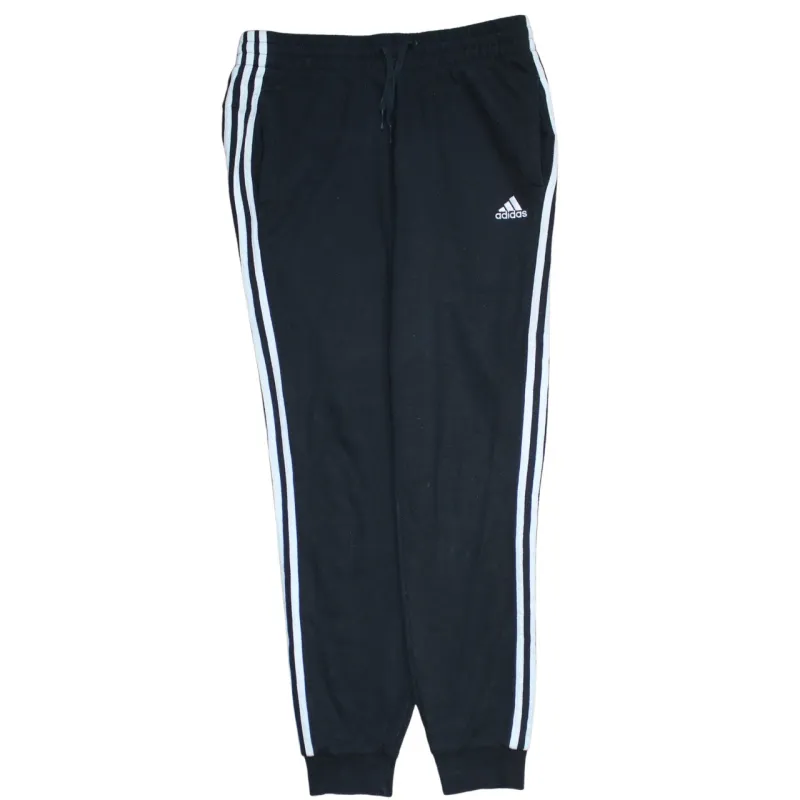 Adidas Black Joggers Women’s Medium Three Stripe Cuffed Track Pants Embroidered Logo Sweatpants sold by Vintage Club