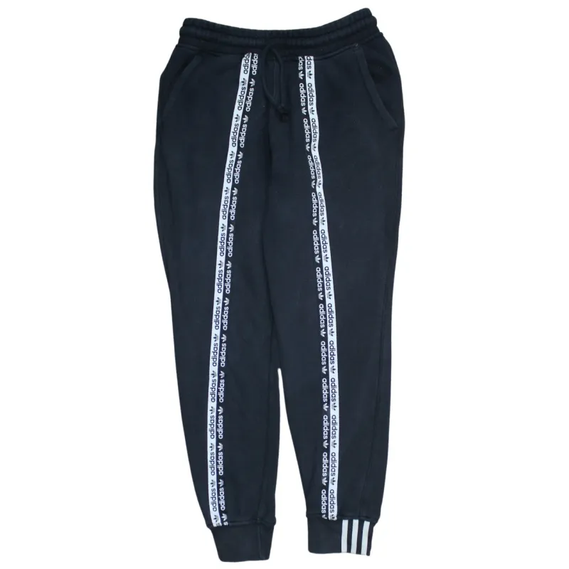 Adidas Black Joggers Women’s 30 Logo Tape Stripes Elastic Waist Cuffed Sweatpants sold by Vintage Club