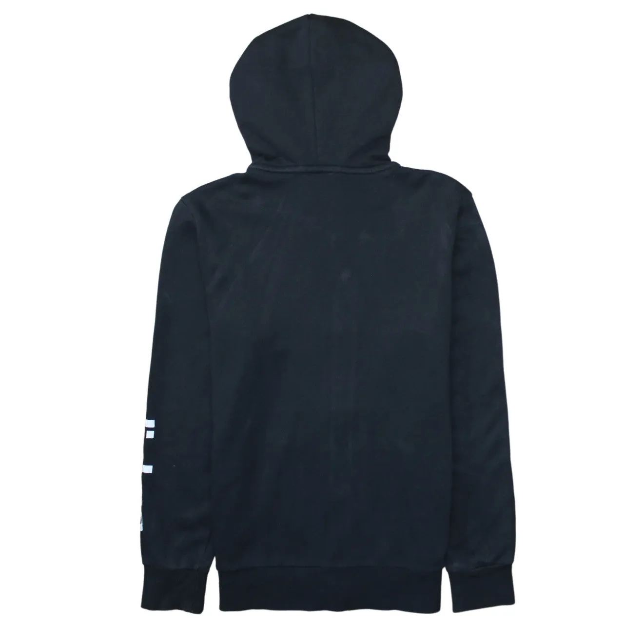 Adidas Black Zip Hoodie Women’s Small Sleeve Logo Drawstring Hood Casual Sweatshirt sold by Vintage Club product image thumbnail 2