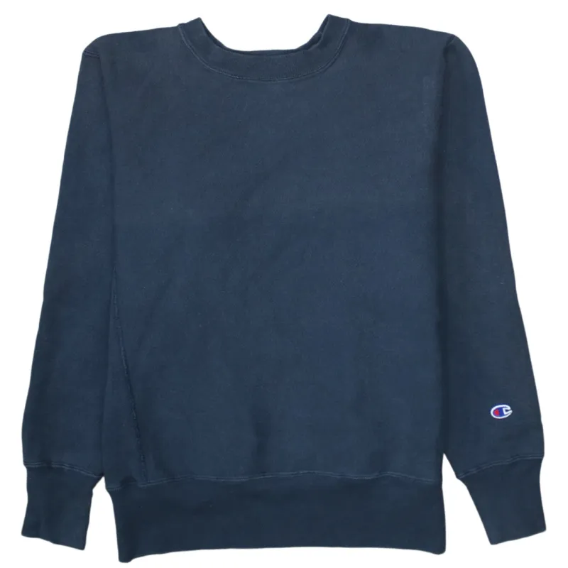 Champion Navy Blue Sweatshirt Men's Medium Small C Logo Sleeve Crewneck Pullover Jumper sold by Vintage Club