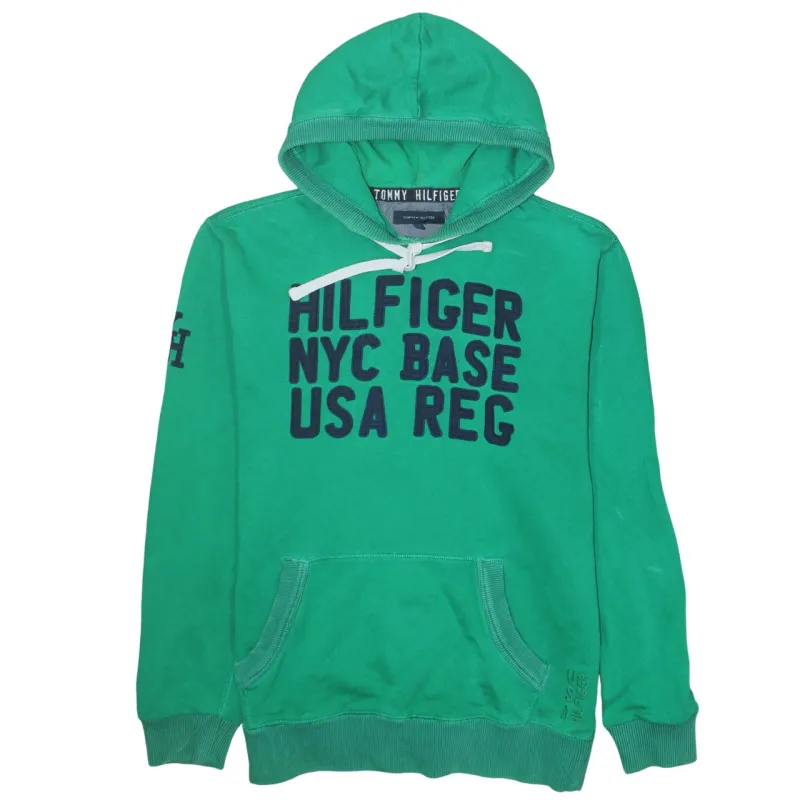 Tommy Hilfiger Green Hoodie Men's XLarge Embroidered Front Logo Pouch Pocket Pullover Sweatshirt made by Tommy Hilfiger