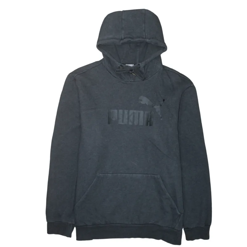 Puma Dark Grey Hoodie Men's XLarge Printed Chest Logo Front Pocket Pullover Sweatshirt sold by Vintage Club