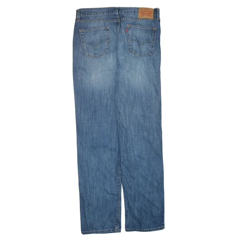 Levi Strauss Blue Jeans Men's 35 Straight Leg Faded Wash Five Pocket Denim Pants made by Levi's