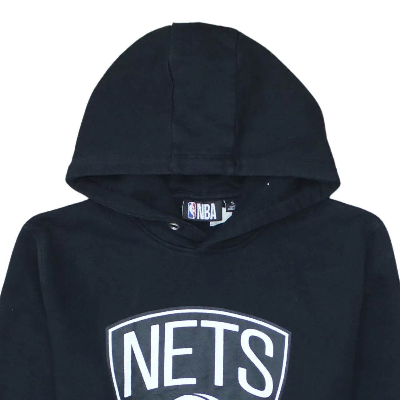 Primark Black NBA Nets Hoodie Men's Small Printed Logo Front Pocket Pullover Sweatshirt sold by Vintage Club product image thumbnail 3