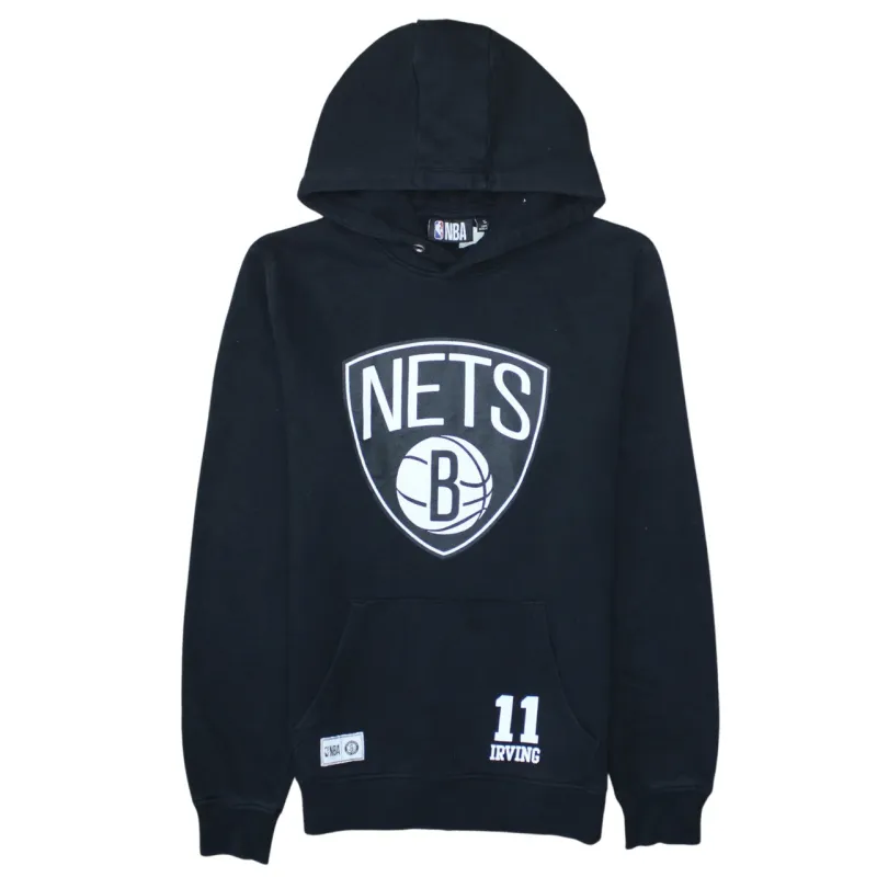 Primark Black NBA Nets Hoodie Men's Small Printed Logo Front Pocket Pullover Sweatshirt sold by Vintage Club