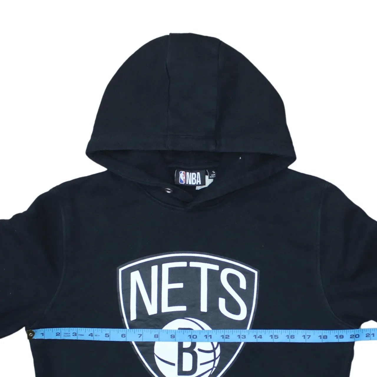 Primark Black NBA Nets Hoodie Men's Small Printed Logo Front Pocket Pullover Sweatshirt sold by Vintage Club product image thumbnail 5