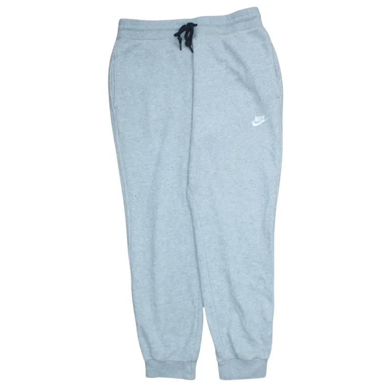 Nike Light Grey Joggers Men’s Large Embroidered Swoosh Drawstring Waist Cuffed Sweatpants sold by Vintage Club