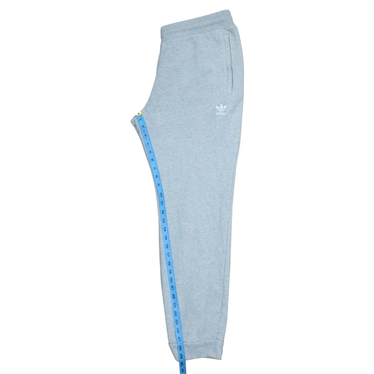 Adidas Light Grey Joggers Men's Large Embroidered Trefoil Logo Elastic Cuff Sweatpants sold by Vintage Club product image thumbnail 5