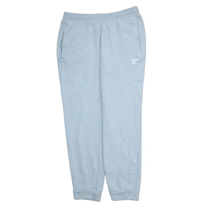 Adidas Light Grey Joggers Men's Large Embroidered Trefoil Logo Elastic Cuff Sweatpants sold by Vintage Club