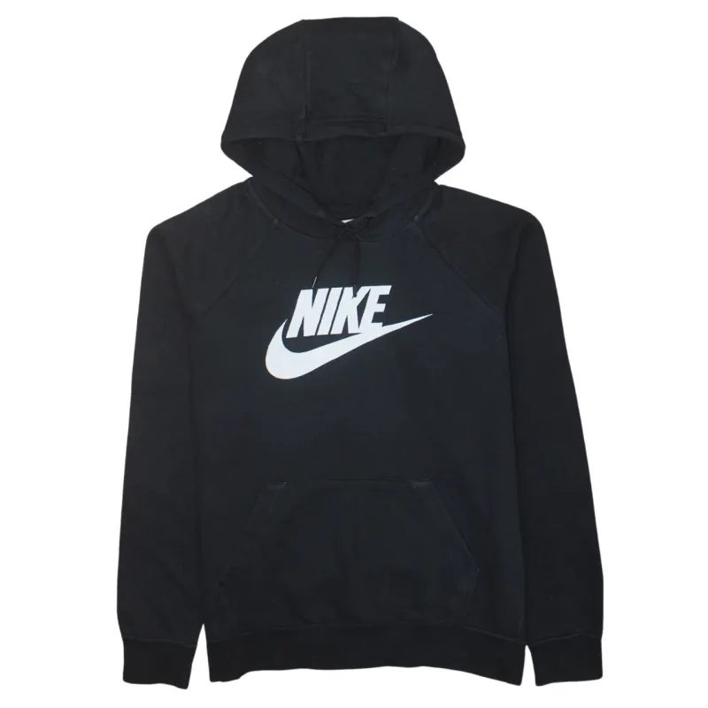 Nike Black Hoodie Men's Small Printed Logo Front Pocket Pullover Sweatshirt sold by Vintage Club