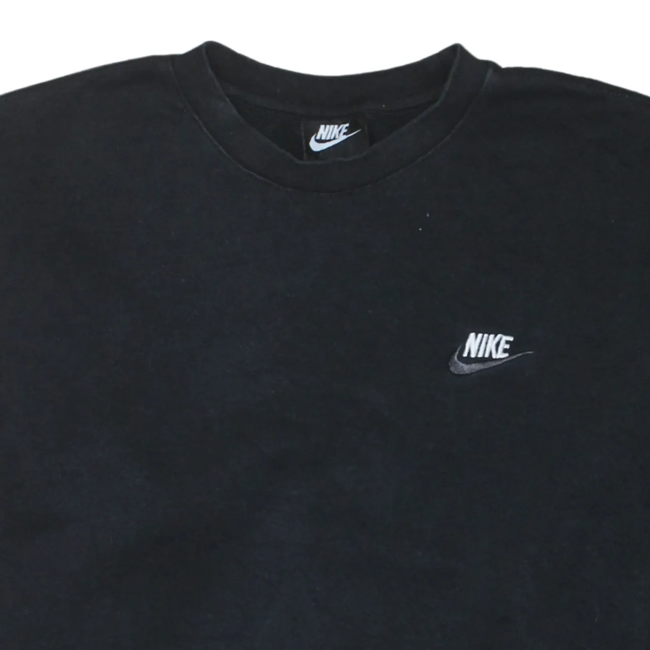 Nike Black Sweatshirt Men's Small Embroidered Chest Logo Fleece Crewneck Pullover Top sold by Vintage Club product image thumbnail 3