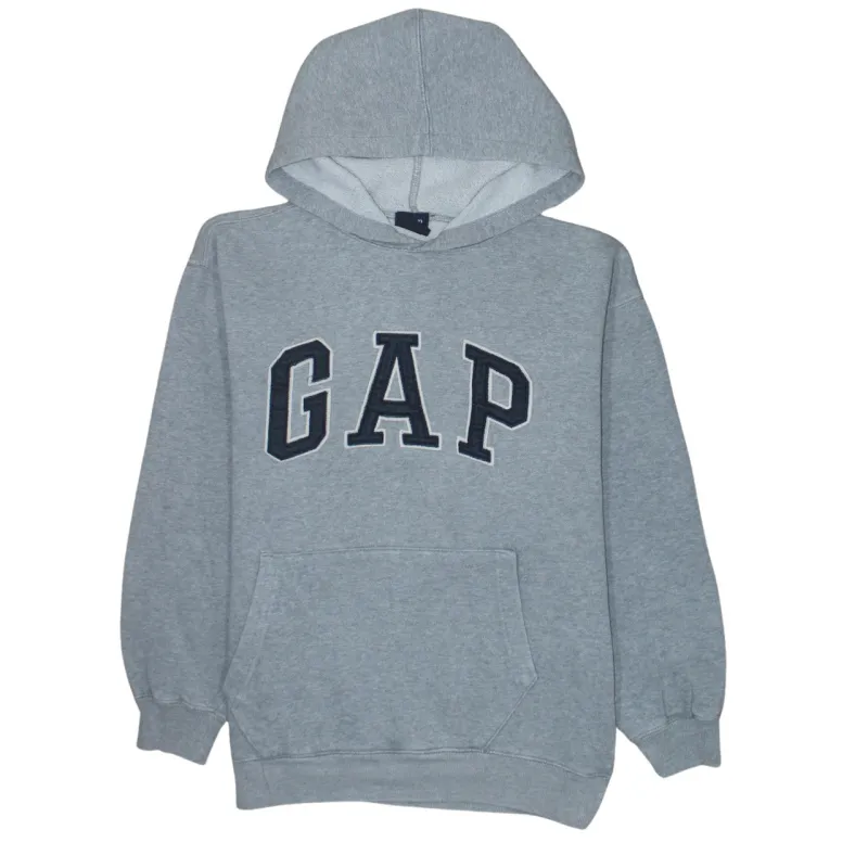 Gap Grey Hoodie Women’s XXLarge Embroidered Logo Front Pouch Fleece Pullover Sweatshirt sold by Vintage Club
