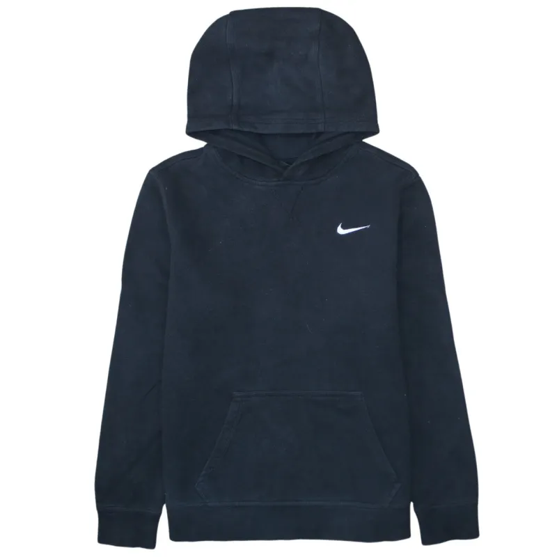 Nike Black Hoodie Women’s XLarge Embroidered Swoosh Front Pocket Pullover Sweatshirt sold by Vintage Club
